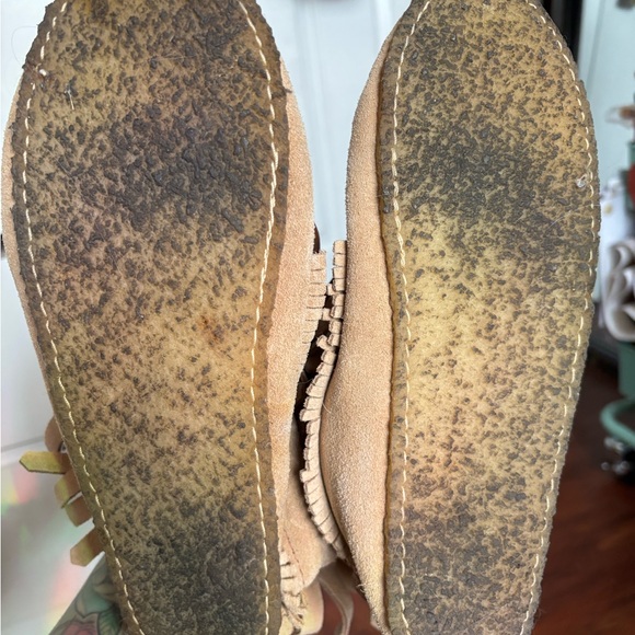 Softmoc Suede Fringe Moccasin Boots - Tan Suede - Picture 5 of 6